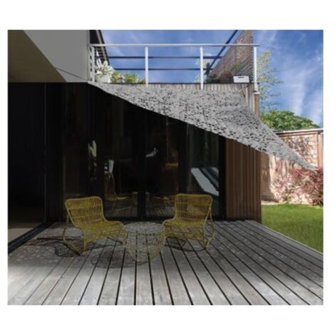 Toldo vela sombreo triangular camuflaje gris 3,6x3,6x3,6 m
