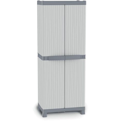 Armario resina con 4 estantes gris wave 181,8 x 70 x 43,8 cm