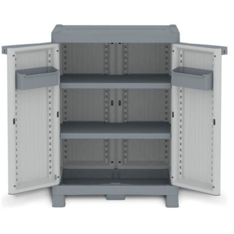 Armario resina medio 2 estantes gris wave 97,9 x 70 x 43,8 c