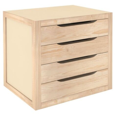 Cajonera pino natura 4 cajones 39 x 37,5 x 30 cm