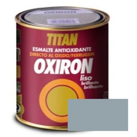 TITAN esmalte oxiron liso gris perla 750ml , El ESMALTE OXIRON LISO GRIS PERLA 750ml es un esmalte sintético industrial de alta calidad, perfecto para pintar (1/3)