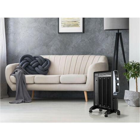 Weisser energiesparender elektrischer Radiator 2000 W ohne Flüssigkeit mit Rädern und Thermostat