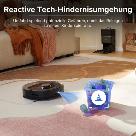 Roborock Q8 Max+ Saugroboterr mit selbstentleerender Absaugstation (7 Wochen) / DuoRoller-Bürste/ 5500 Pa Saugkraft/No-Go-Zonen/Reinigung entlang der Bodenlinien/App(Q7 max+ Upgrade)