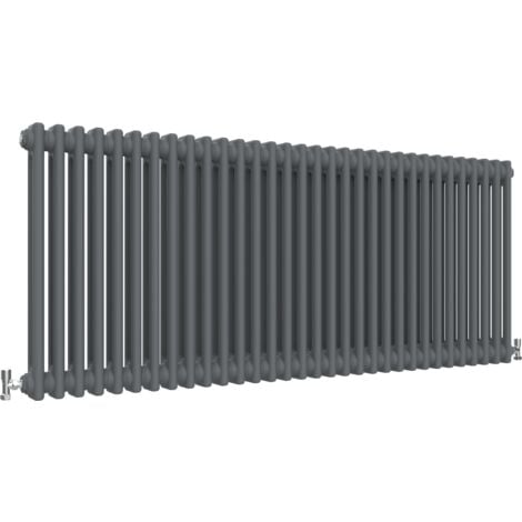Traditional Radiator Central Heating Rads Cast Iron Style 2 Column Horizontal 600x1460mm Anthracite