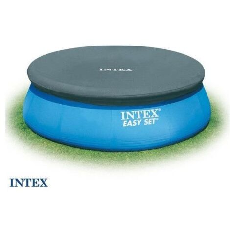Intex – Bâche de piscine 244 cm – Compatible piscines autoportantes – PVC résistant – Rabat de 30 cm pour maintien sécurisé