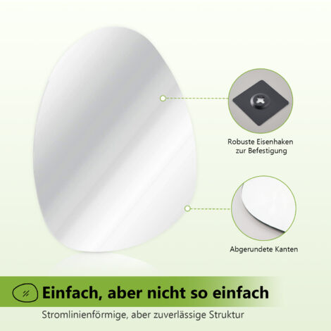 S'AFIELINA Wandspiegel asymmetrisch  85×50cm ohne Rahmen Deckospiegel Badspiegel für Wohnzimmer, Badezimmer und Schlafzimmer