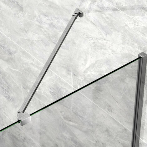 S'AFIELINA Duschkabine Stabilisator Aluminiumlegierung Stabilisierungsstange für Duschwand Glasdicke 5-6mm, Wandhalterung Einstelllänge 500mm ,3 Stück