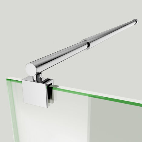 S'AFIELINA Haltestange Duschwand, Stabilisierungsstange Dusche aus Edelstahl, chrom, rund, für begehbare Duschkabinen & 8–10 mm Glas, 3 Stück