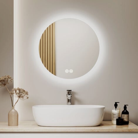 S'AFIELINA LED Badspiegel Rund Badezimmerspiegel Wandspiegel mit