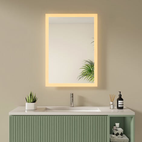 LED-Bad-Spiegelschrank Glänzendes Grau 50x13x70 cm