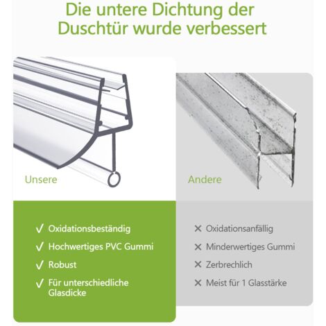 S'AFIELINA Ersatzdichtung Wasserabweiser Duschdichtung Schwallschutz Duschkabine Bad 7-8mm Glas 80cm