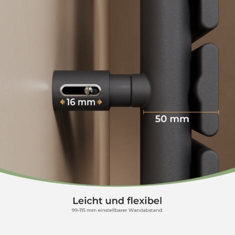 S'AFIELINA Badheizkörper Handtuchheizkörper Anthrazit Flach Paneel Seitenanschlusss Heizkörper für Bad 1320x400mm 570 Watt