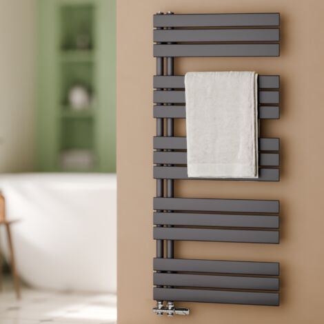 S'AFIELINA Badheizkörper Handtuchheizkörper Anthrazit Flach Paneel Seitenanschlusss Heizkörper für Bad 1320x600mm 798 Watt