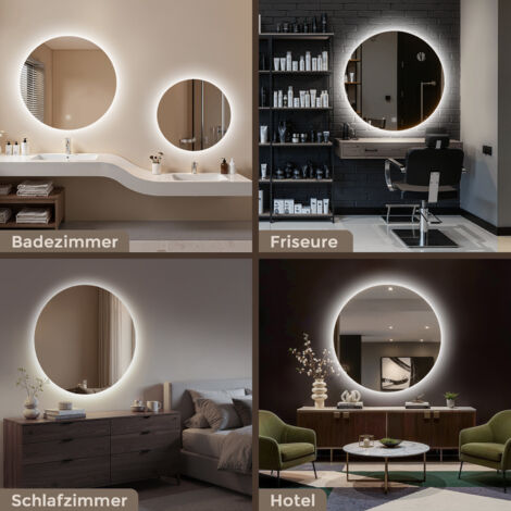 S'AFIELINA LED Badspiegel Oval 70x45cm - Dimmbar Mit Anti-Beschlag