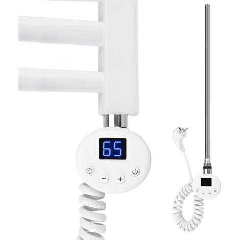 S'AFIELINA Heizstab Heizpatrone mit digitalem Thermostat für Badheizkörper, Heizelement aus Edelstahl Weiß Elektroheizstab Heizung Heizkörper Handtuchtrockner 300W