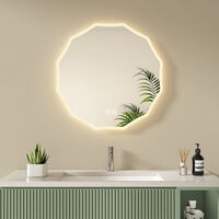 S'AFIELINA Runder Badspiegel LED Badezimmerspiegel mit Beleuchtung