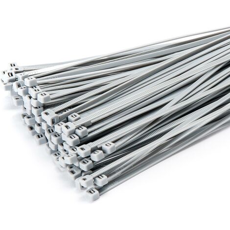 100 Stück Kabelbinder 300mmx3,6mm für Schattiernetz Zaunblende Zaun in  silber