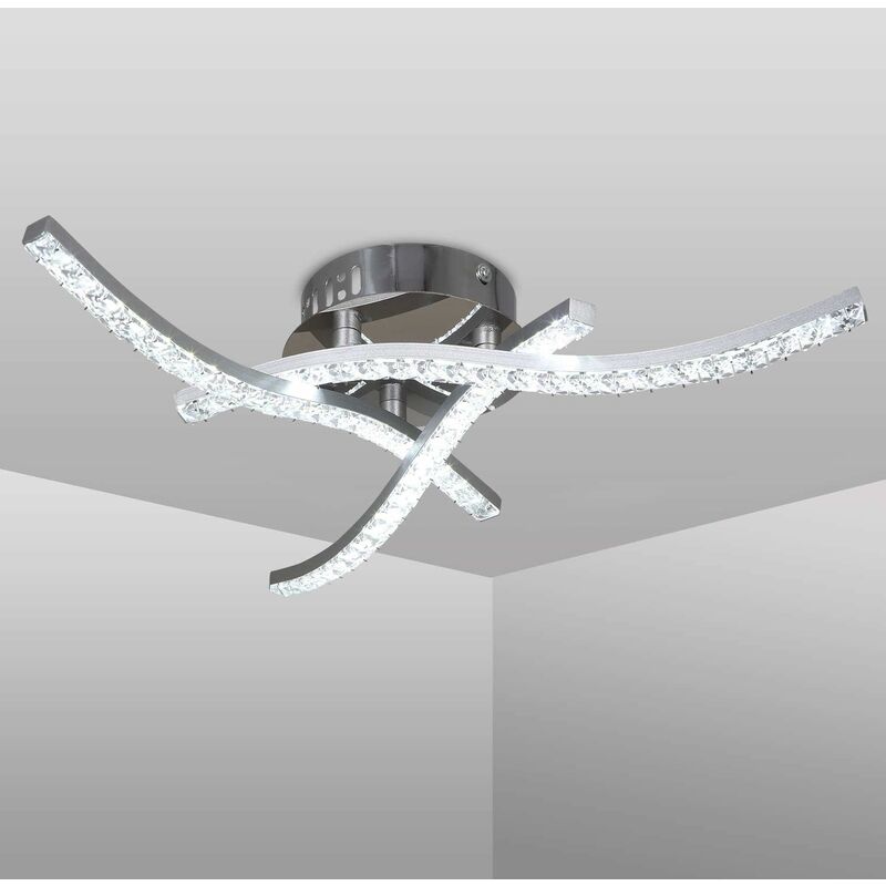 COMELY Plafoniera Led Soffitto, Lampadario Soggiorno, Luce Bianca neutra  4000k, LED Integuti 18W 1.600LM, Plafoniera Cristallo, Lampaada da Soffitto per  Camera Da letto soggiorno Ristorant Scala [Clas