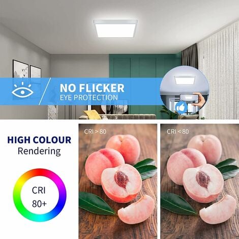 Comely LED Ceiling Light 24W, 6500K Square Ceiling Lamp, 2700LM Modern Slim Ceiling Light for Bedroom, Bathroom, Kitchen, Office, Balcony [Energy Class E]