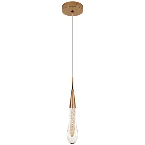 COMELY LED Pendant Light, Creative Water Drop Glass Chandelier, Modern Gold Glass LED Ceiling Light for Bedroom Dining Room Kitchen Living Room, Warm Light