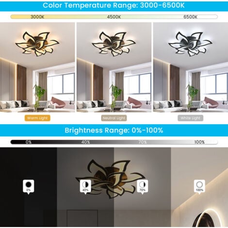 COMELY Dimmable LED Ceiling Light, 10 Petals Modern Indoor Flush Mount Ceiling Lamp, Modern Acrylic Flower Shape Chandelier Lighting for Bedroom Living Room Dining Room (70W, Black Edge)