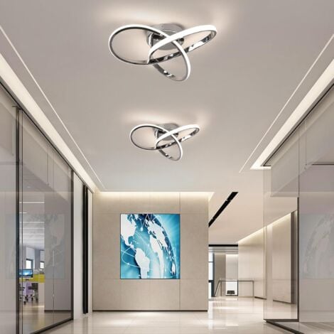 COMELY Modern LED Ceiling Light in Clover Shape, LED Ceiling Luminaire Ø 40cm for Living Room, Kitchen, Bedroom, Balcony, Hallway - 36W - Chrome - Dimmable with Remote Control