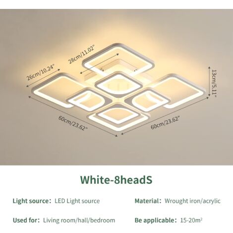 COMELY LED Ceiling Light, 80W Dimmable with Remote Control and APP Control, 8000LM Dimmable LED Ceiling Light Fixture for Living Room, Office, Dining Room, Adjustable Color Temperature from 3000 - 600