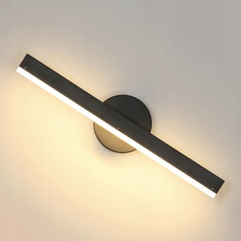 COMELYIndoor LED Wall Light, 8W Modern Black Bedroom Wall Lamp, Acrylic Living Room Wall Light for Kitchen, Hallway, Stairs, Warm White 3000K [Energy Class E]