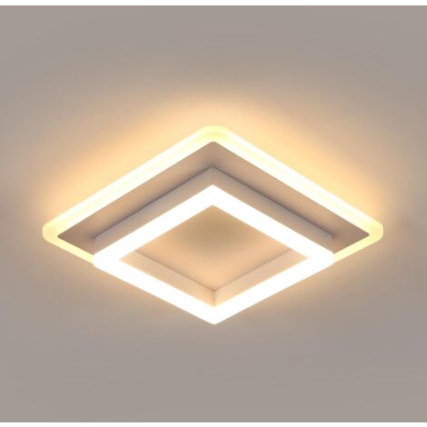 COMELYSquare LED Ceiling Light, 30W 3375LM White LED Ceiling Light Fixture, Warm White 3000K Indoor Lighting, Modern Ceiling Lamp for Hallway Kitchen Bathroom Bedroom Living Room, 30CM [Energy Class E