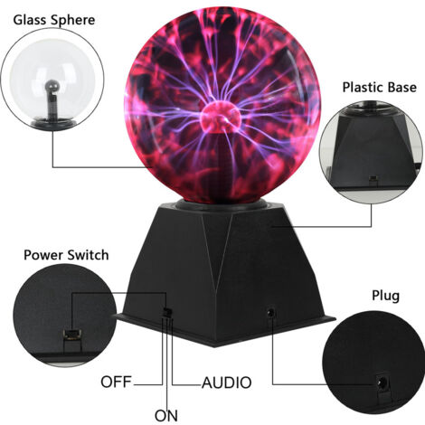 Evil Dragon Plasma Ball Lamp – Touch-Sensitive 8W Glass & Resin Lightning Ball, Red Electrostatic Magic For Halloween, Party Decor & Science Gift