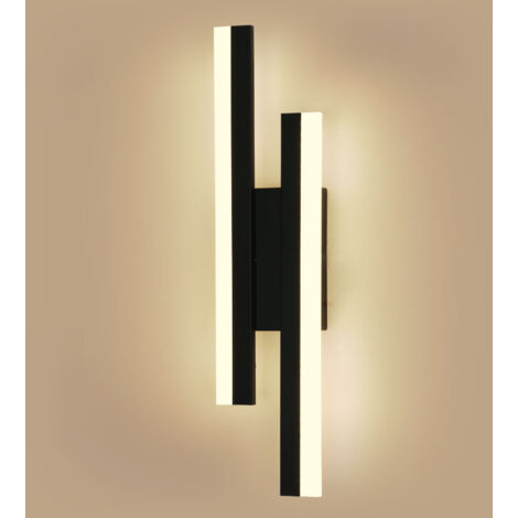 COMELY Modern 16W LED Indoor Wall Lamp 3000K Warm Light, Black Acrylic for Bedroom, Living Room, Hallway, Staircase