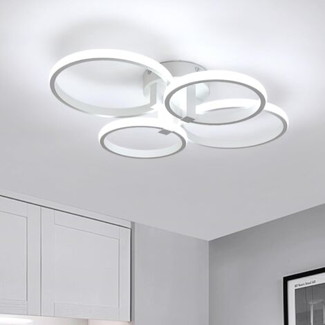 COMELY Modern LED Ceiling Light, 48W 5400LM Round Ceiling Lamp, Acrylic and Metal Ceiling Light Fixtures for Living Room, Bedroom, Kitchen, Dining Room - 6500K Cool White Light