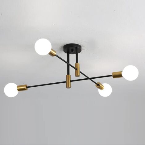 COMELY Industrial Ceiling Light, Industrial Lighting Chandeliers, Sputnik Ø72cm 4 Lamps Metal Ceiling Light for Living Room Bedroom Kitchen, E27 Base, Without Bulb [Energy Class A+++]