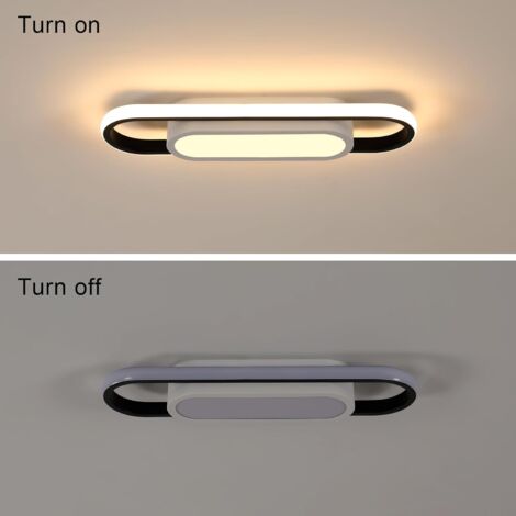 COMELY Modern LED Ceiling Light, 30W 3000LM 3000K Rectangular Ceiling Lamp Warm White Light, Acrylic Ceiling Lamp for Living Room, Bedroom, Kitchen, Hallway, Studio [Energy Class E]
