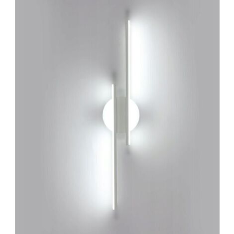 COMELY LED Indoor Wall Light, 24W White Wall Lamp 6500K Cool White Light, Long Parallel Wall Sconce for Living Room, Hallway, Bedroom, Hotel, Cafe Base Diameter: 12.5cm