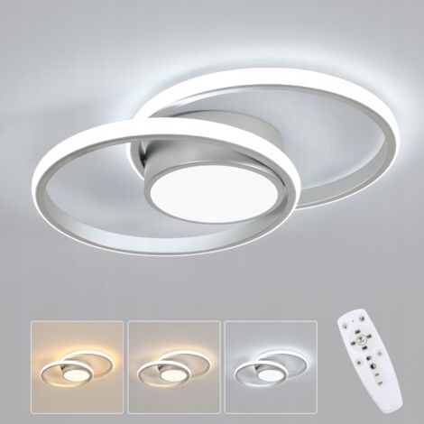 COMELY Dimmable LED Ceiling Light Black, 40W 4500LM Round Bedroom Ceiling Lamp with Remote Control 3000K-6500K, Modern Living Room Ceiling Light Fixture for Kitchen Hallway Dining Room, Dia 40cm