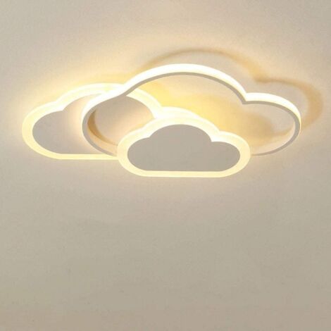 Led Ceiling Light, Interior Decoration Ceiling Lighting, 32W Acrylic White Chandelier, Cloud Shape Ceiling Lamp for Bedroom, Living Room, Dining Room, Kitchen, 3000K Warm Light