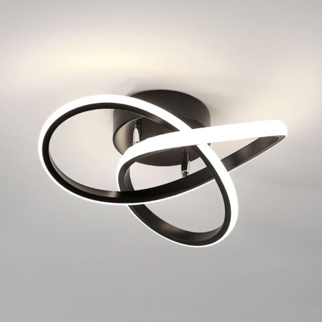 COMELY Black Aluminium Clover LED Ceiling Light, 30cm, 30W, 4500K Neutral White, Modern Design for Kitchen, Hallway, Bathroom (1/5)