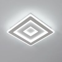 COMELY Modern Square LED Ceiling Light, 42W 4725LM 30cm, White Acrylic Ceiling Fixture, Interior Lighting for Bedroom, Living Room, Hallway (Cold White Light 6500K)