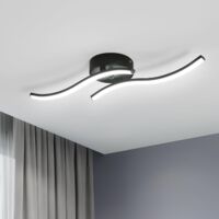COMELY Modern Acrylic LED Ceiling Light, Indoor Chandelier Ceiling Lamp Fixture for Bedroom, Living Room, Kitchen - 12W - Black - 6500K White Light