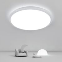 COMELY 24W LED Ceiling Light,2400LM Waterproof IP40, Modern Round LED Ceiling Light 6000K for Bathroom, Bedroom, Kitchen, Living Room, Balcony (White)