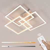 COMELY LED Ceiling Light Living Room Dimmable 62CM, 40W 4500LM Modern Ceiling Lamp White, Ceiling Light Fixture with Remote Control 3000K-6500K, Square Ceiling Light for Bedroom Kitchen
