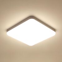 COMELY 32W LED Ceiling Light, 3600LM, 4500K Natural White, IP54 Bathroom & Kitchen Fixture, 25cm Round Damp Proof Lamp for Hallway, Balcony, Toilet
