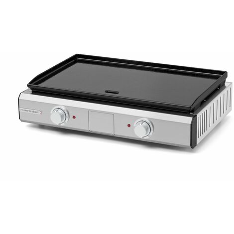 Plancha électrique fonte émaillée 2 zones 2500W – Surface de cuisson 2000 cm² – Température réglable jusqu'à 300°C – IPX4 pour extérieur – Riviera & Bar - QPL1060