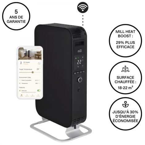 Chauffage bain d'huile connecté Mill Gentle Air Wifi 1500W Noir - Mill