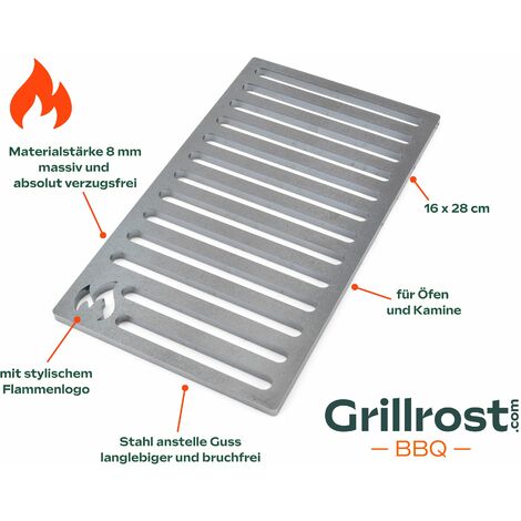 Ofenrost aus massivem Stahl - langlebiger als Gussroste - für Öfen