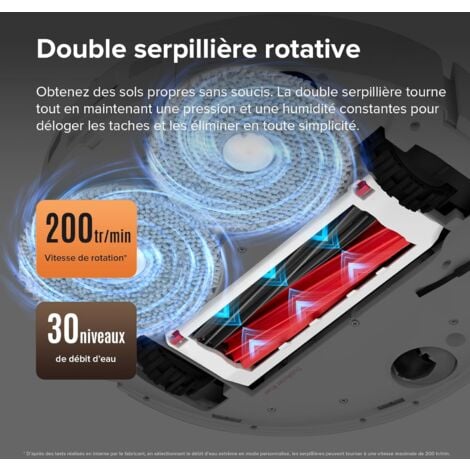 Roborock Qrevo Master Aspirateur Robot avec FlexiArm Brosse & Serpillière pour Couverture des Coins, Aspirateur Laveur avec Deux Serpillières & Brosse DuoRoller Soutient 10000Pa, Détecteur de Saleté