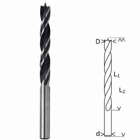 Bosch Accessories 2608596301 Foret pour le bois 4 mm Longueur totale 75 mm tige cylindrique 1 pc(s) W03550