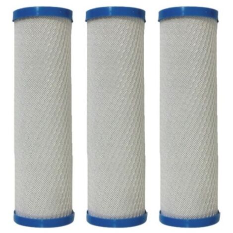 Pack de 3 cartouches charbon actif anti-goût et odeurs – Filtration ultra fine 5 microns – Compatible avec filtres APIC et Aquawater