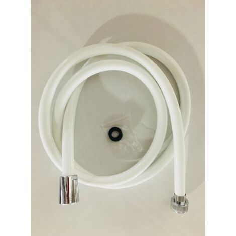 Flexible de douche blanc en PVC - 1,50 m